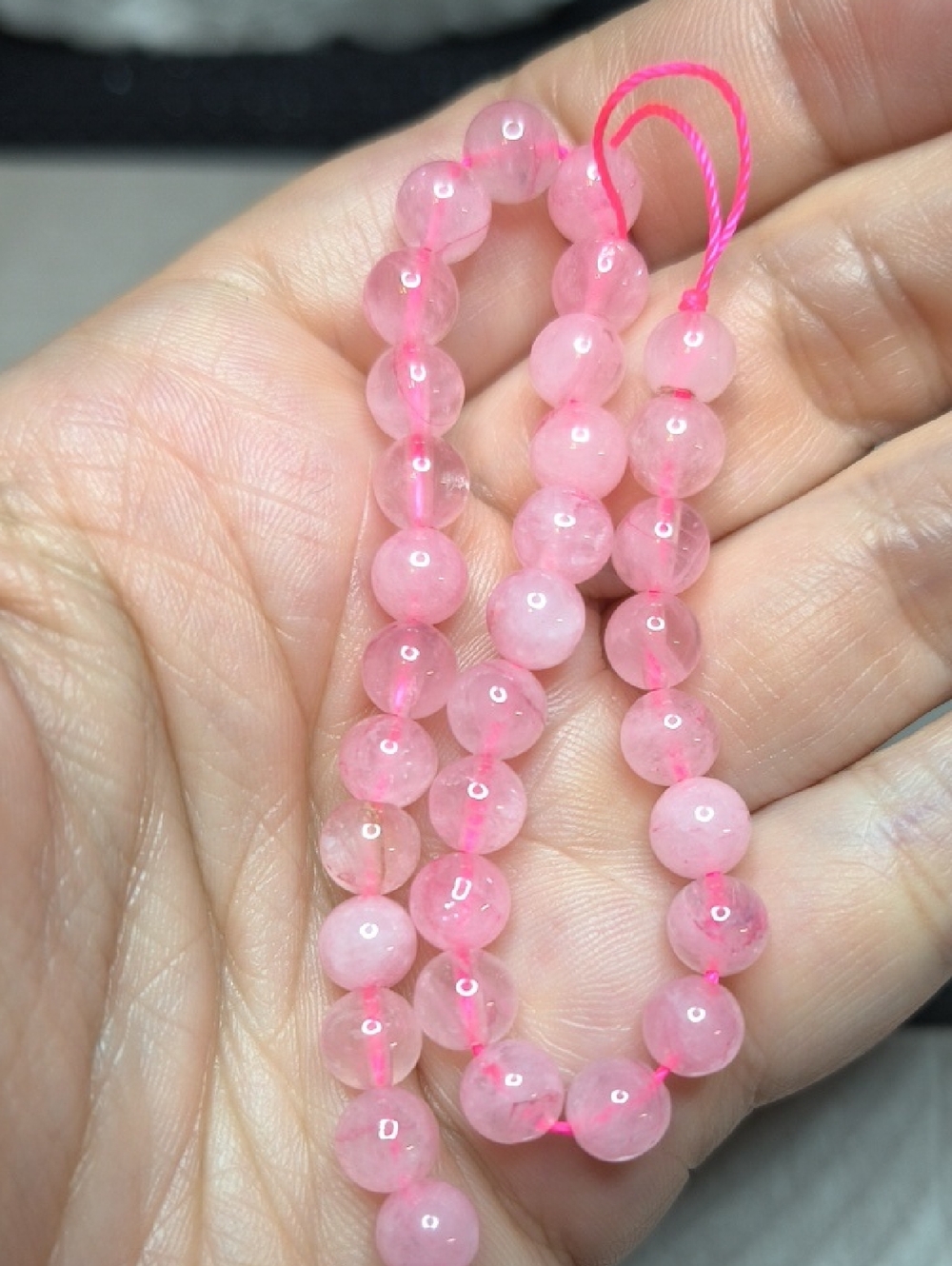 6mm Enhanced Rose Quartz With Golden Healer Round Beads - 8" Strand #5 - Picture 2 of 4